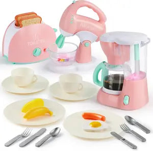 Toys for Kids Pretend Kitchen Toys, Play Kitchen Accessories Set for Kids, Coffee Maker, Mixer,