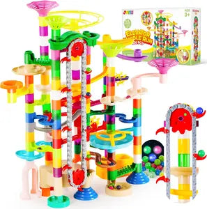 236/150Pcs Glowing Marble Run with Motorized Elevator, Construction Building Blocks Toys